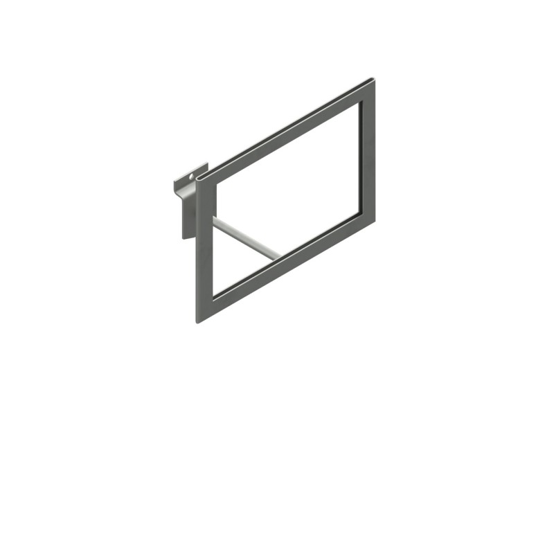 Expositor porta cartel marco horizontal, para formato A5, sujeción lama.