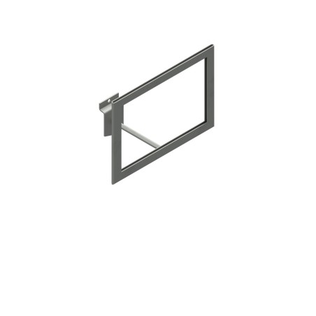 Expositor porta cartel marco horizontal, para formato A5, sujeción lama.