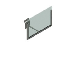 Expositor porta cartel U interior de 10mm, para formato A5 horizontal, sujeción lama.