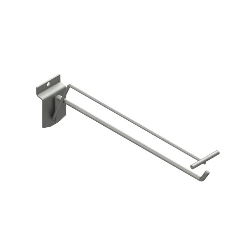 Gancho porta precios Ø6mm de 10cm. Sujeción lama.