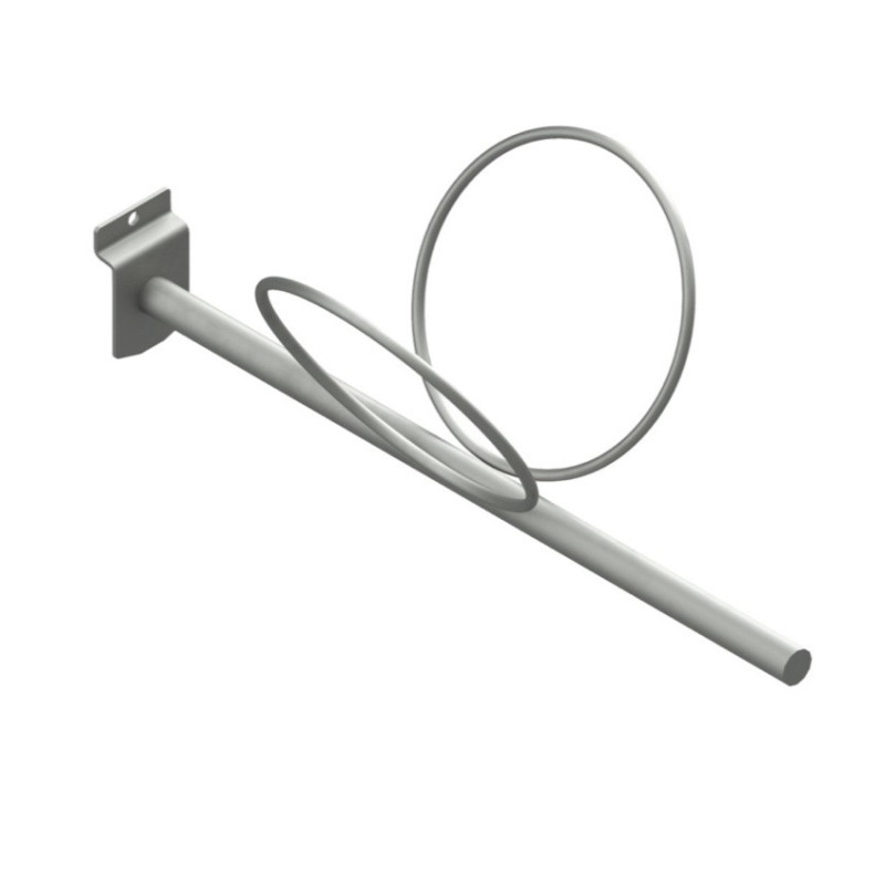 Expositor gorras en aros Ø6mm. Sujeción lama.