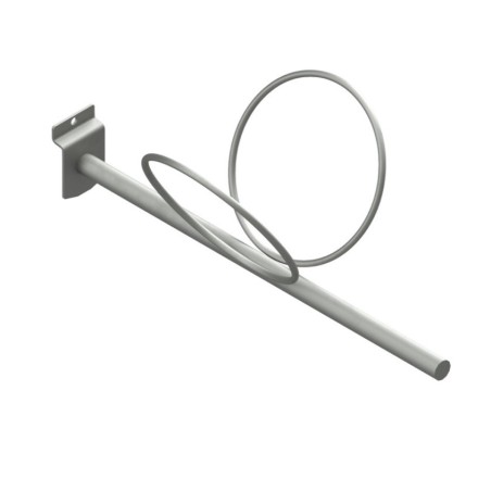 Expositor gorras en aros Ø6mm. Sujeción lama.