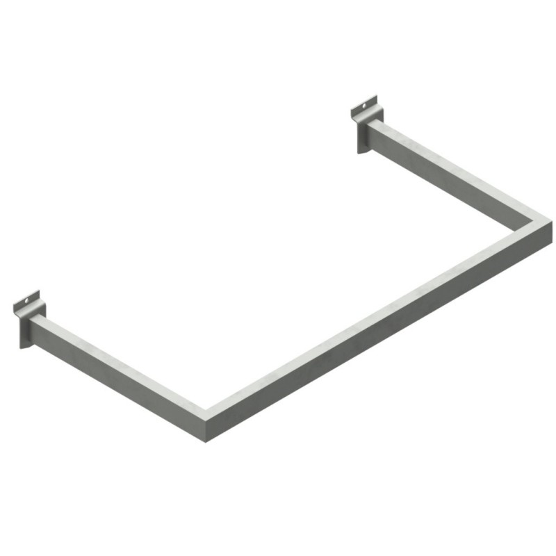 Barra colgadora en tubo rect. de 30/15mm de 90cm. Sujeción lama.